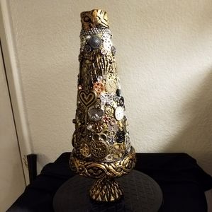 Tabletop Christmas Tree Steampunk Style 12 inches